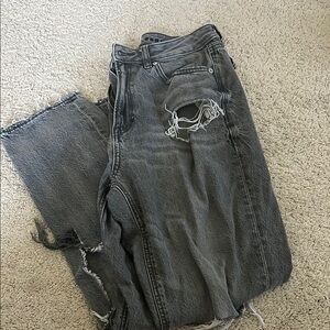 American Eagle Outfitters Gray Boyfriend Jeans Distressed